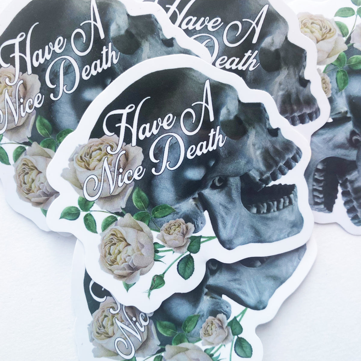 Have A Nice Death Skull Vinyl Decal Sticker