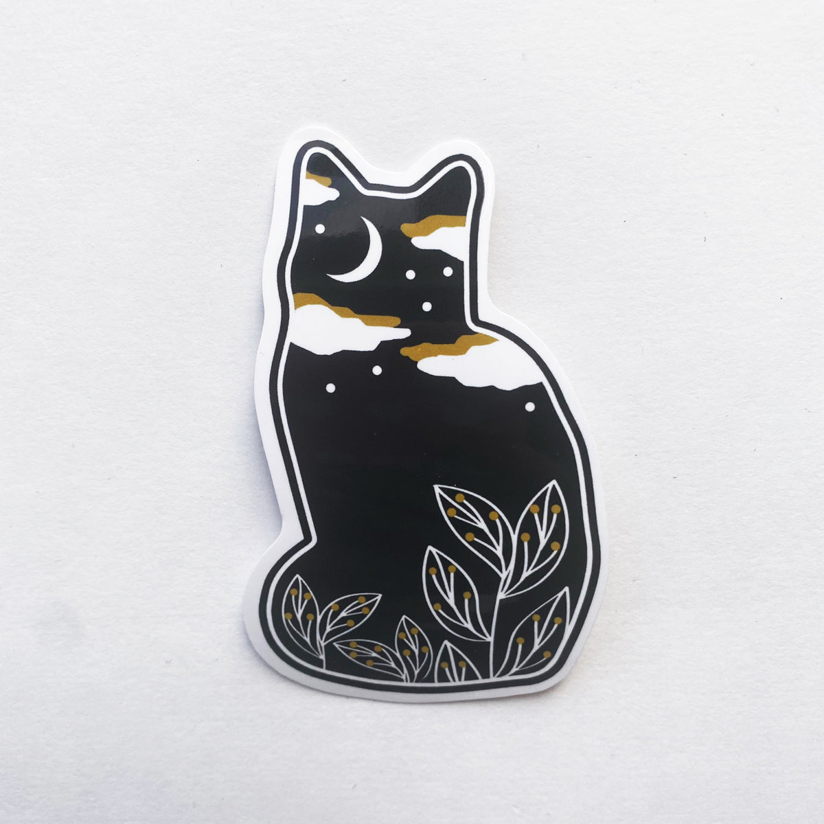 Nature Botanical Black Cat Decal Vinyl Sticker