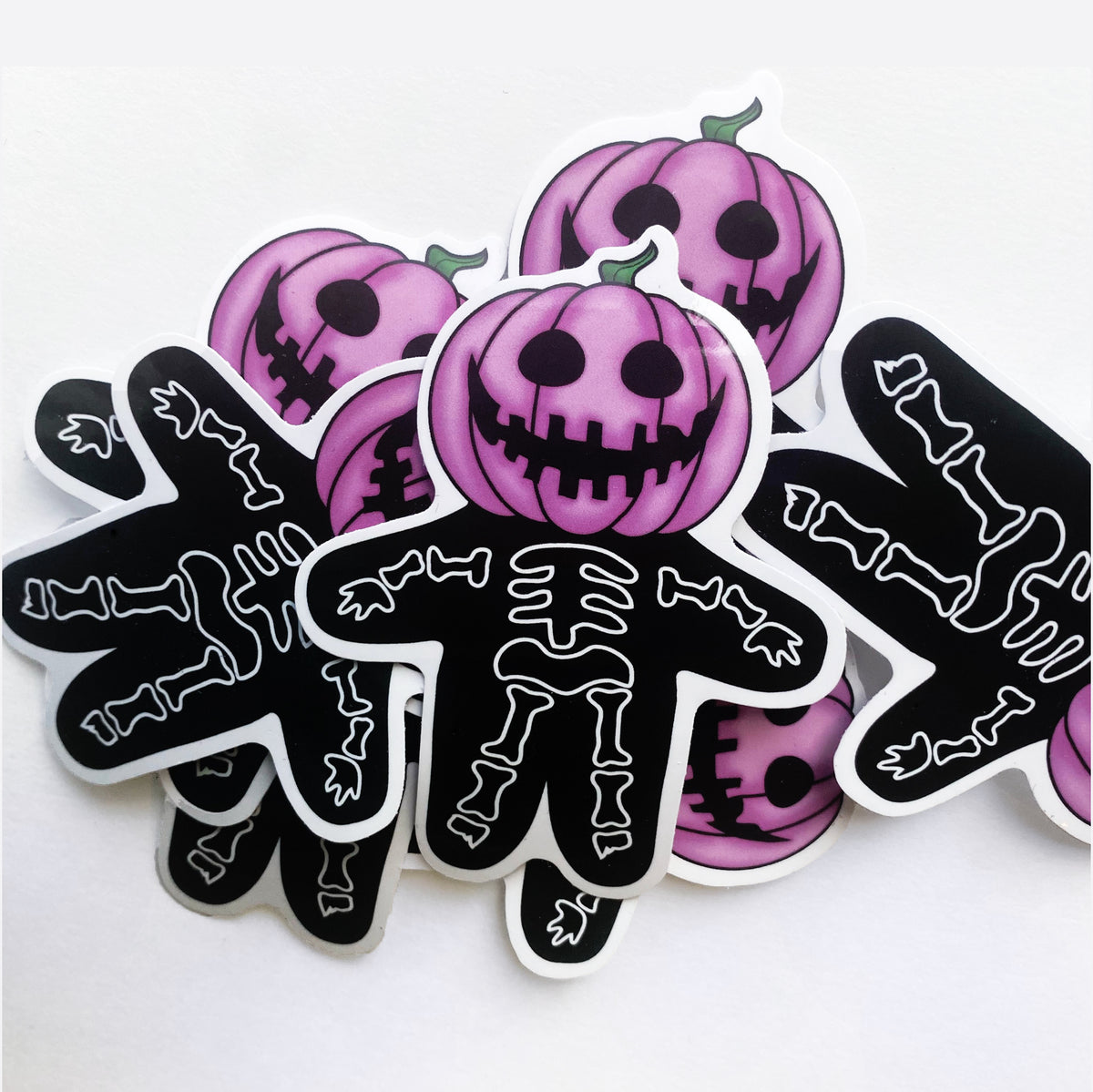 Halloween Pumpkin Skeleton Decal Vinyl Sticker
