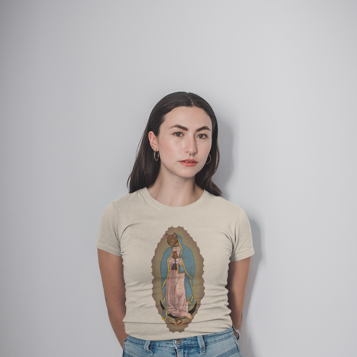 Virgin Mary Cat Graphic Shirt-ESPI LANE